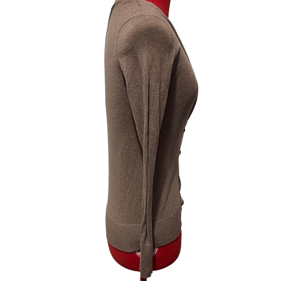 Old Navy Brown Cardigan Fine Knit V Neck - Picture 2 of 6